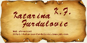 Katarina Furdulović vizit kartica